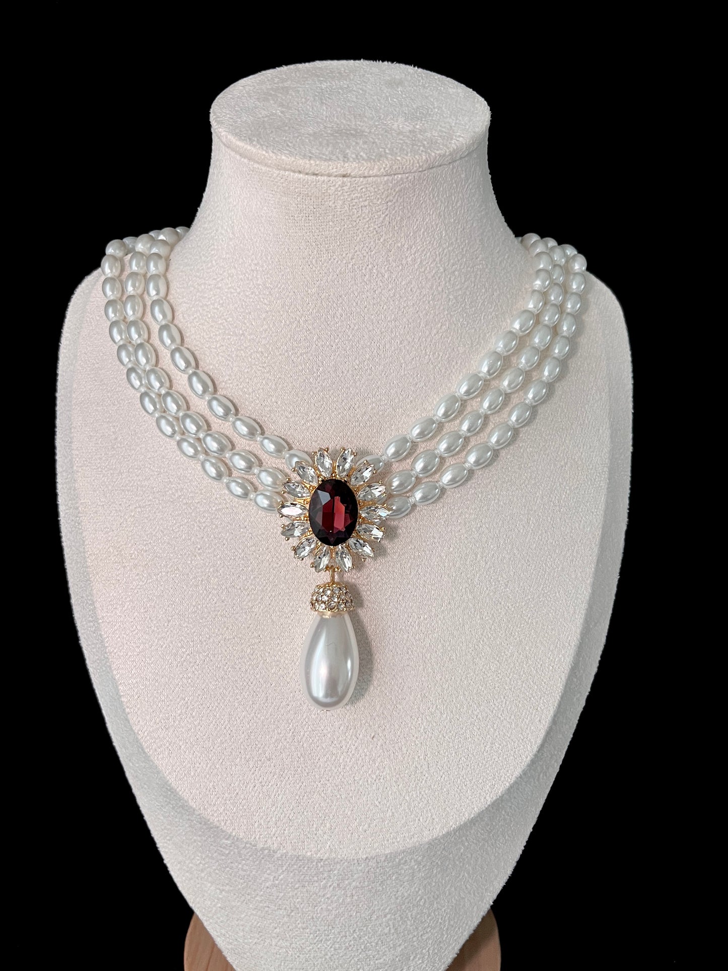 Floral Crystal Pearl Set