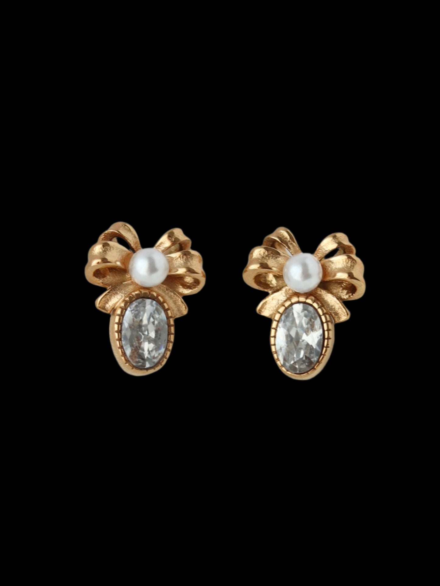 Diamond Dainty Bow Earrings