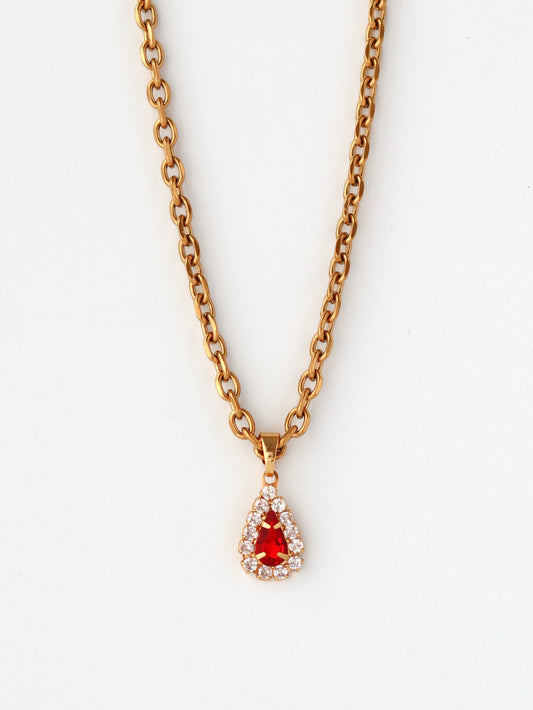Crimson Dewdrop Pendant