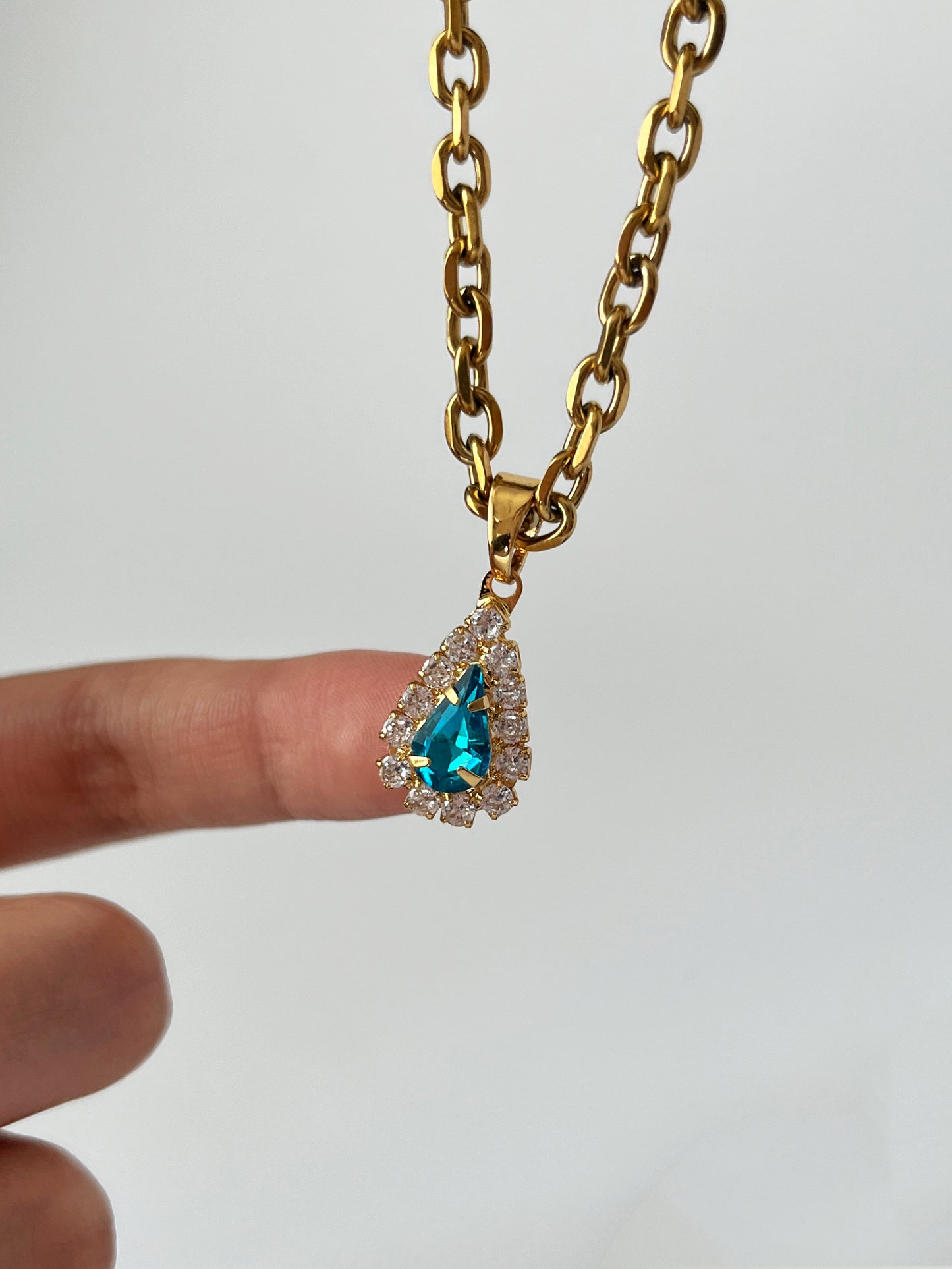 Pendentif Goutte de Rosée Azure