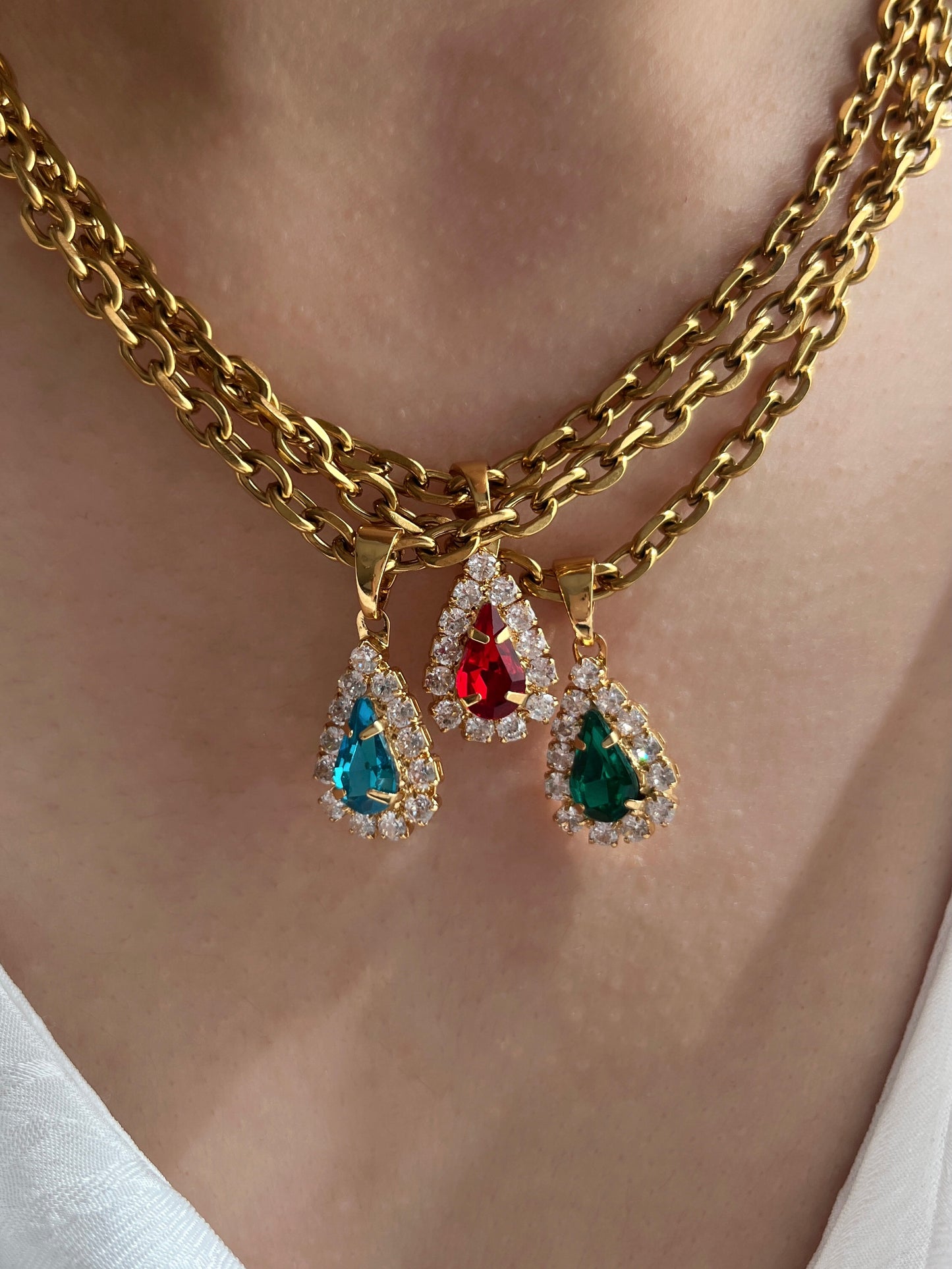 Crimson Dewdrop Pendant