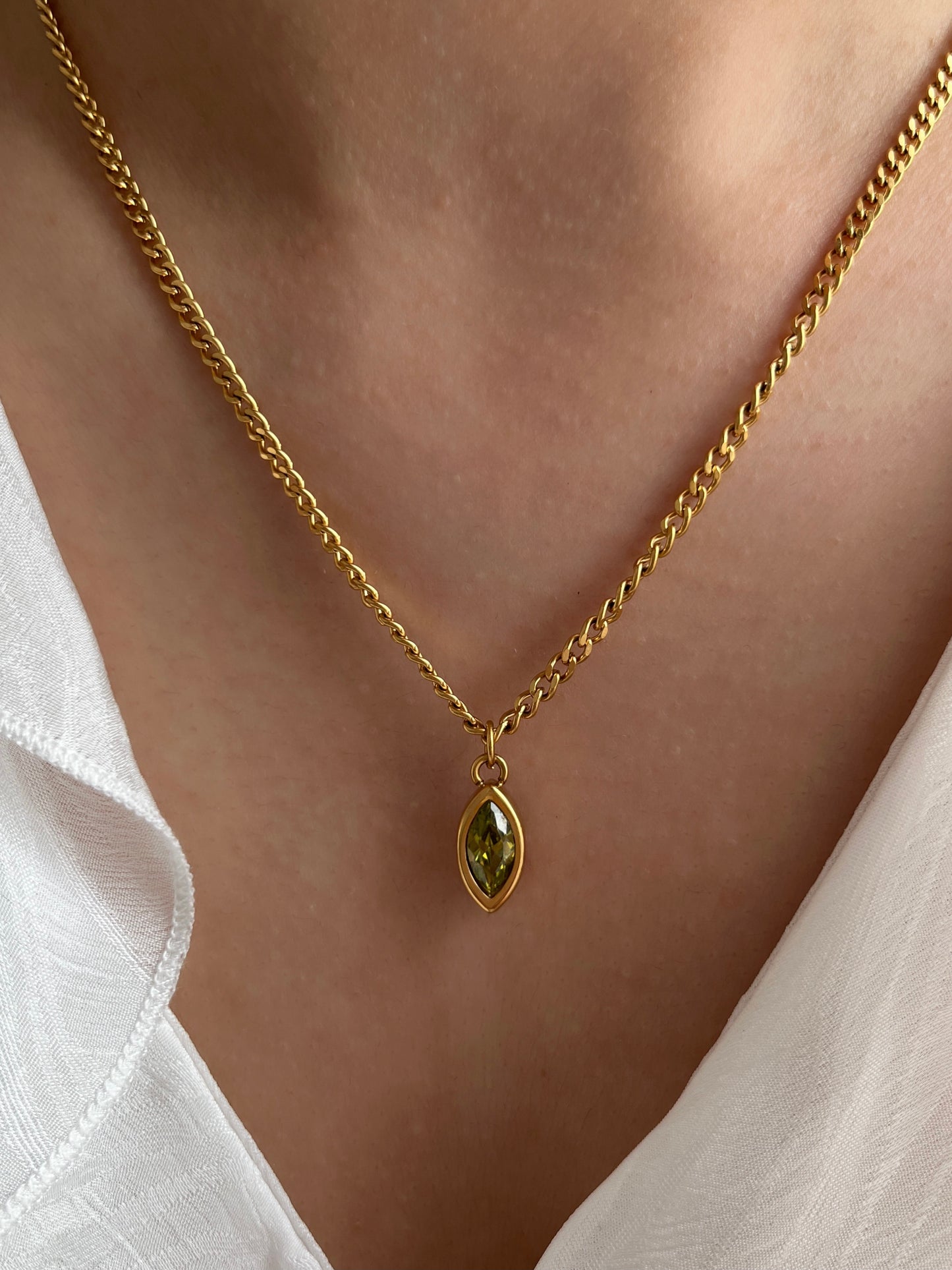 Pendentif Marquise Péridot