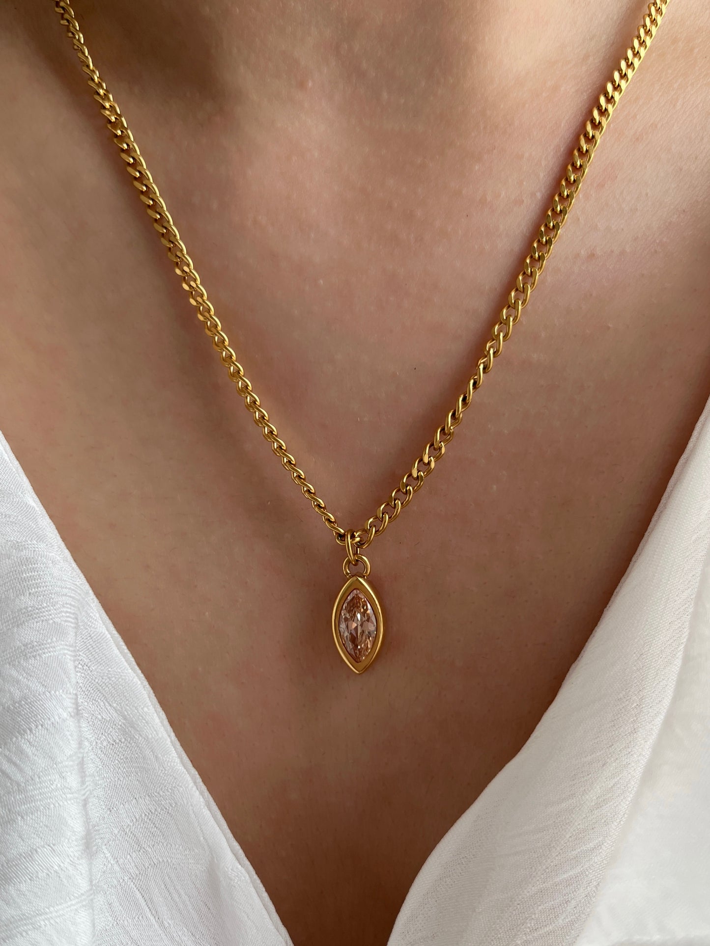 Morganite Marquise Pendant