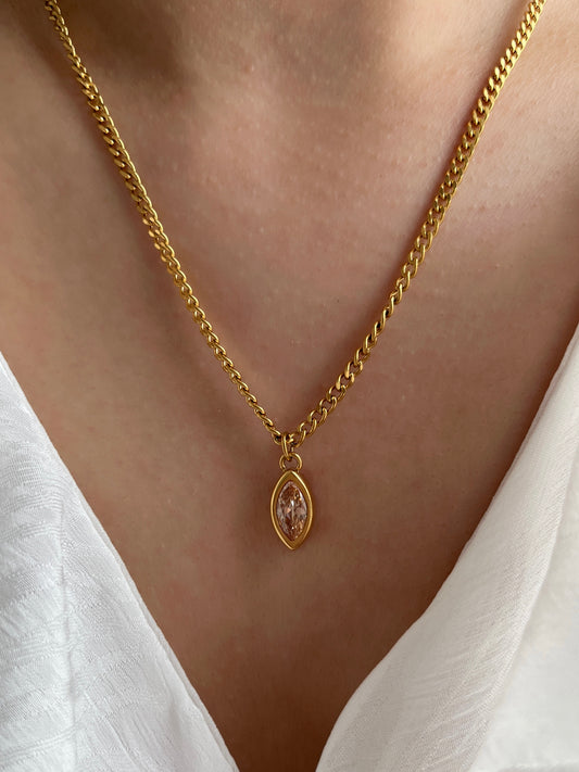 Morganite Marquise Pendant