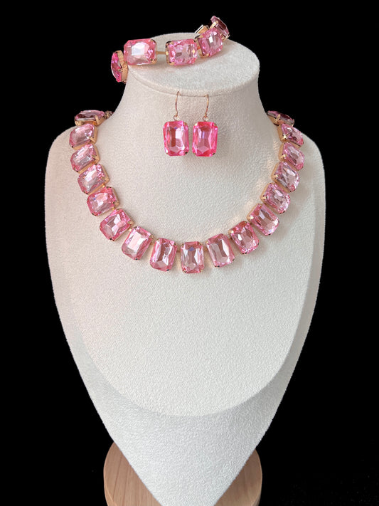 Chunky Pink Crystal Set