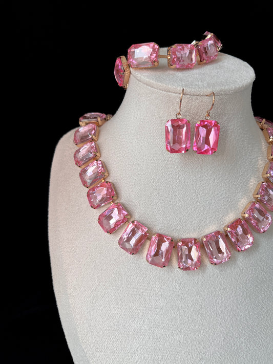 Chunky Pink Crystal Set