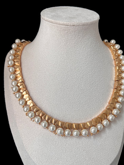 Pearl & Gold Collar Necklace
