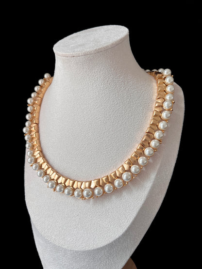 Pearl & Gold Collar Necklace