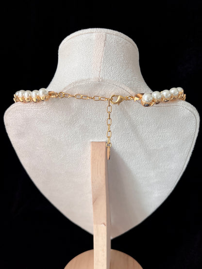 Pearl & Gold Collar Necklace