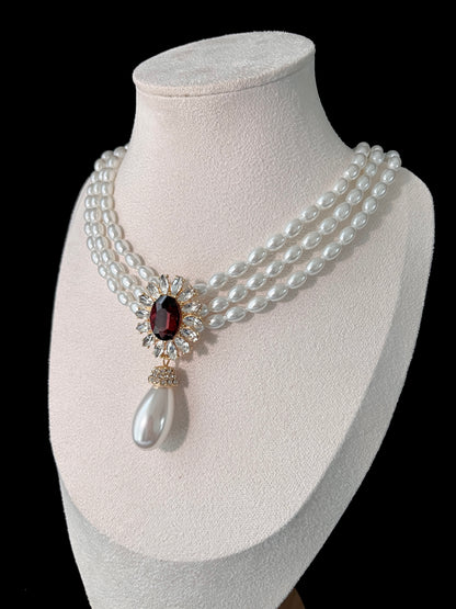 Floral Crystal Pearl Set