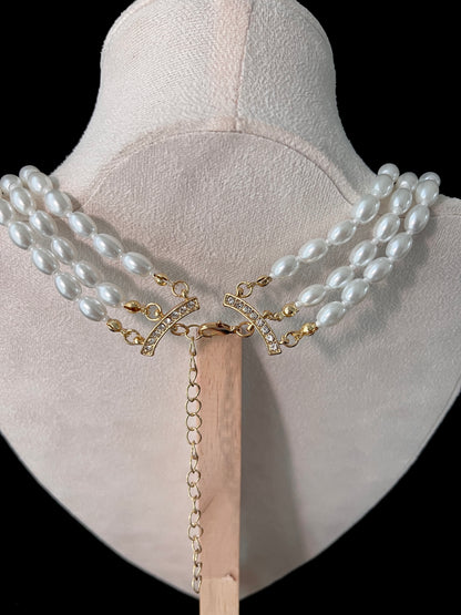 Floral Crystal Pearl Set