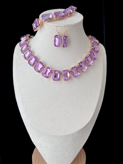 Chunky Purple Crystal Set
