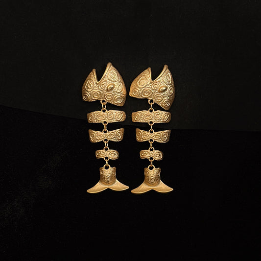 Gold Fish Dangle Earring