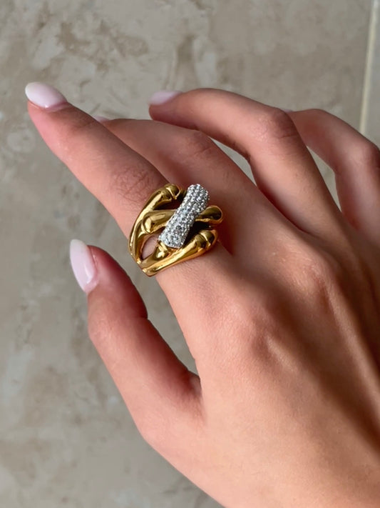 Bamboo Diamond Ring