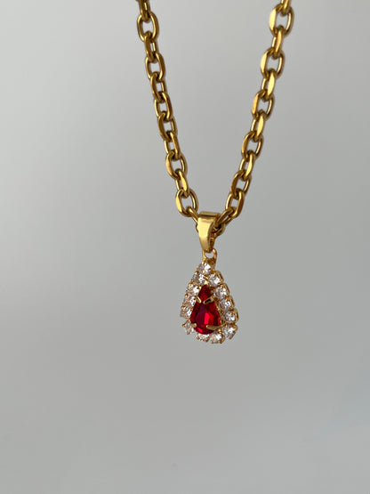 Pendentif goutte de rosée cramoisie